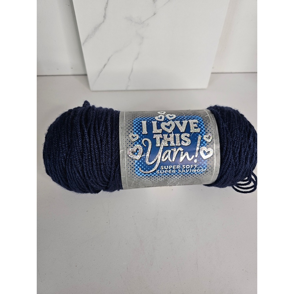 Hobby Lobby I Love This Yarn Navy Blue 90 Super Soft Acrylic Worsted‎ 7oz 355yd